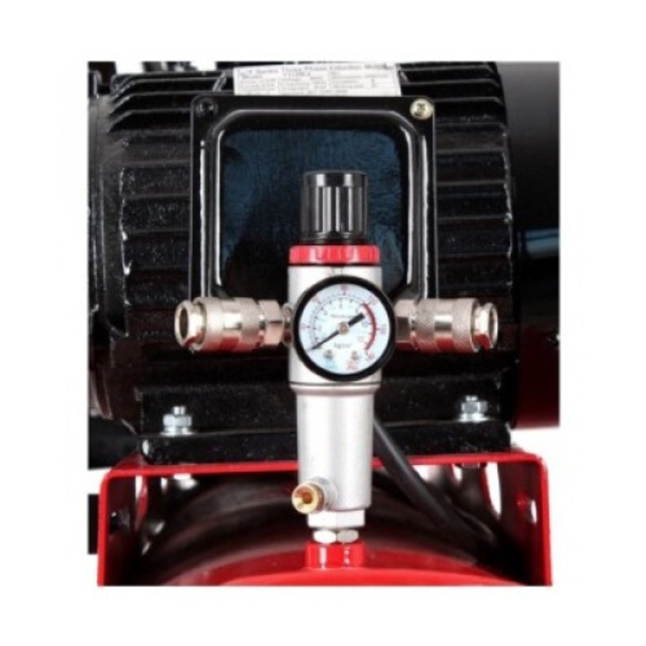 Compresor aer comprimat 200L 5.6CP 3 cilindri 660L min + regulator dezumidificator 380V trifazic (KD1474)