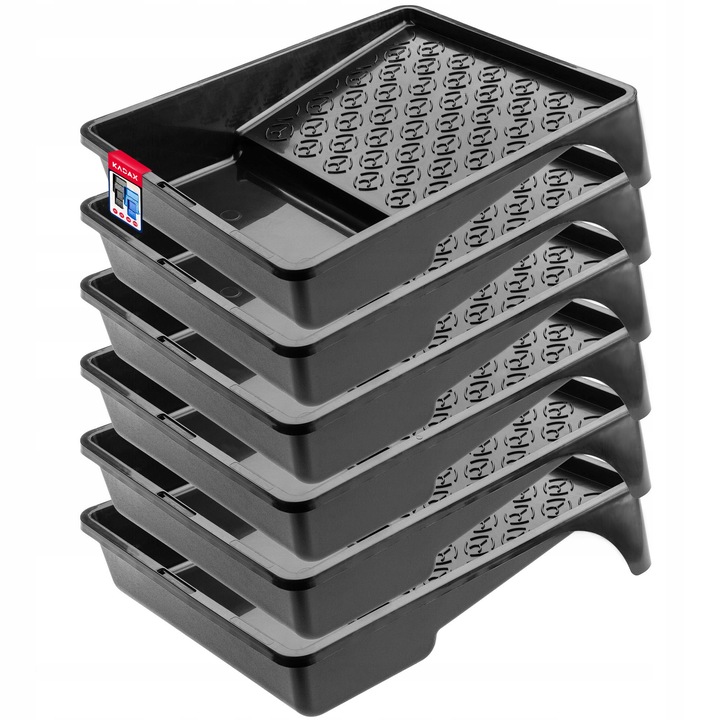 Set 6 tavi pentru vopsit, KADAX, 33x25.5x7cm, Plastic, Negru