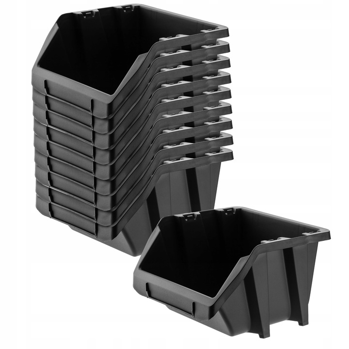 10 db-os tárolódoboz készlet, KADAX, 144x118mm, Fekete