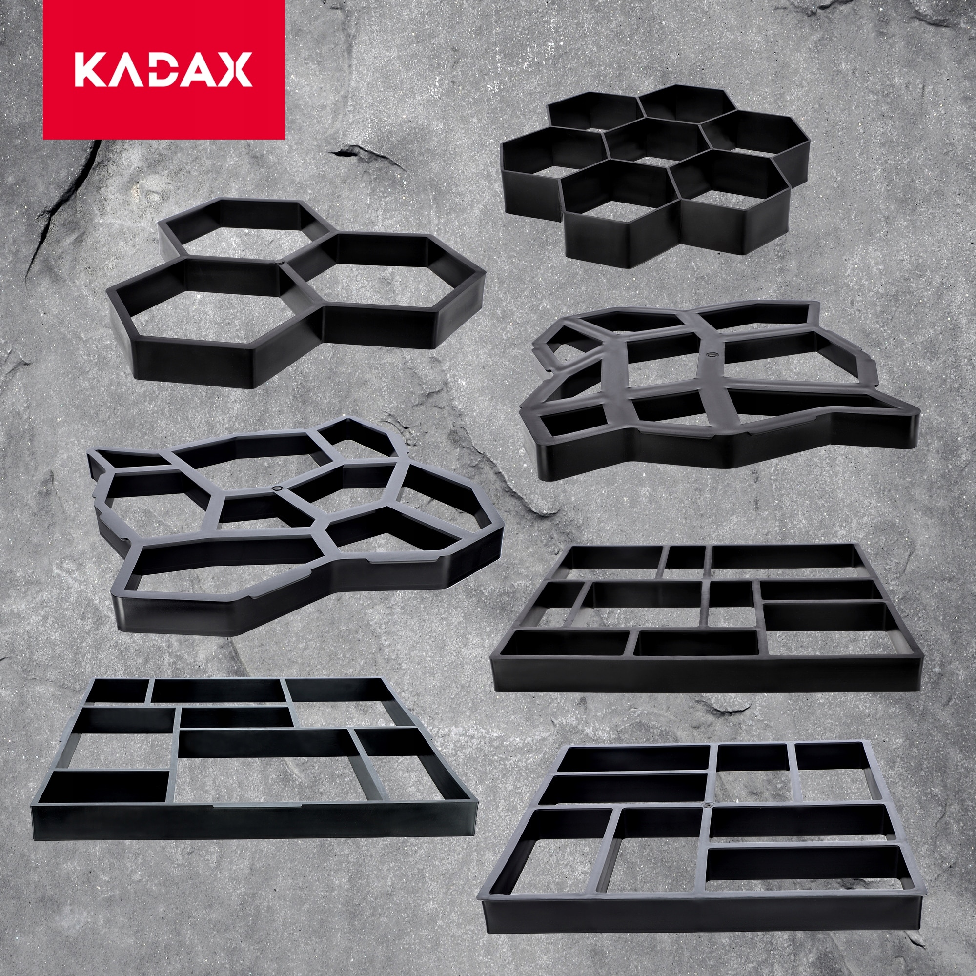 Sablon pavaj, Kadax, Plastic, 40 x 40 x 4 cm, Negru - eMAG.ro