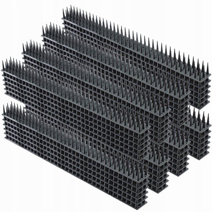 Комплект 48 шипа за гълъби, KADAX, Пластмаса, 24,48 м, Черен