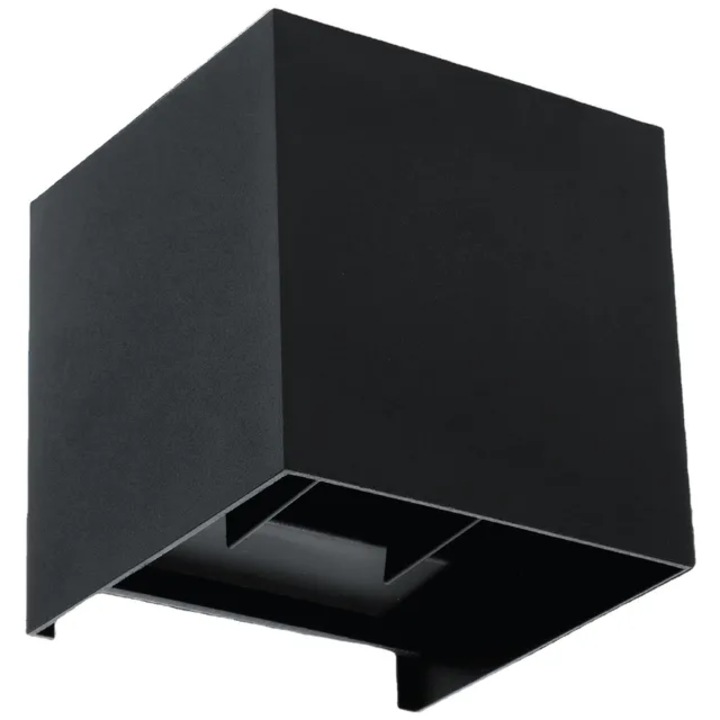 Aplica led 6W patrata neagra, Lumina rece Iluminat reglabil, Exterior IP65