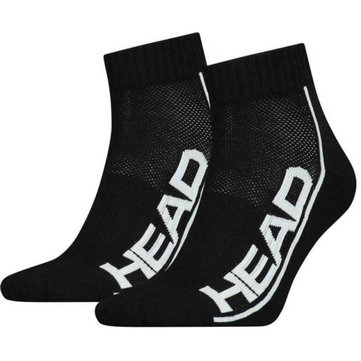 Sosete sport barbati, Head, Performance Quarter, 2 perechi, 43-46, Negru