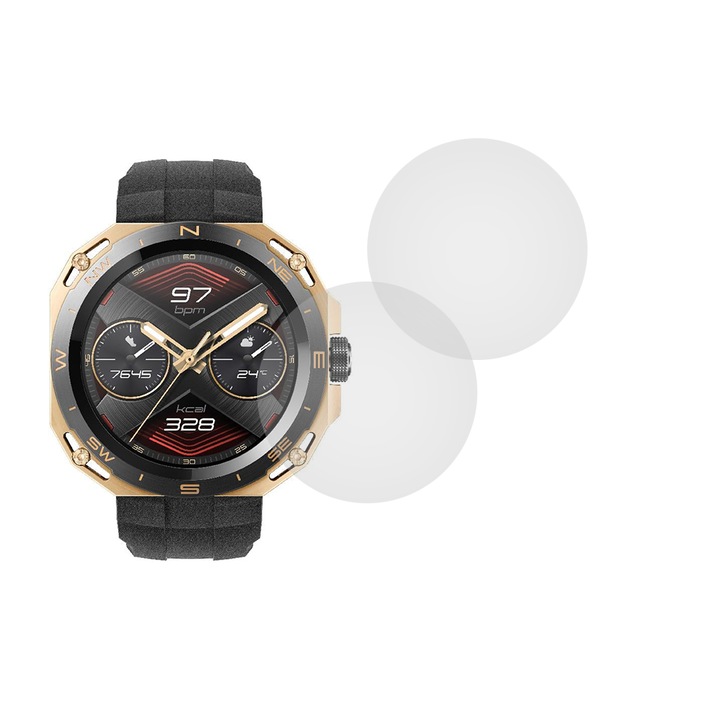 Комплект от 2 x фолио, съвместимо с Huawei Watch GT Cyber, Commando Shield Full Glue, регенерируем силиконов хидрогел, Anti-shock и против счупване, SlimLine NanoShield, Transparent