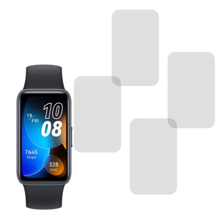 Комплект от 4 x фолио, съвместимо с Huawei Watch D, Commando Shield Full Glue, регенерируем силиконов хидрогел, против удари и счупване, SlimLine NanoShield, прозрачен