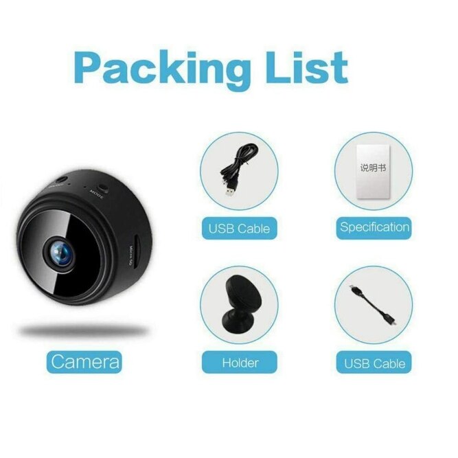 Mini Camera cu baterie autonoma, WIFI, FULL HD, Negru - eMAG.ro