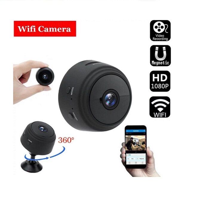 Mini Camera cu baterie autonoma, WIFI, FULL HD, Negru - eMAG.ro