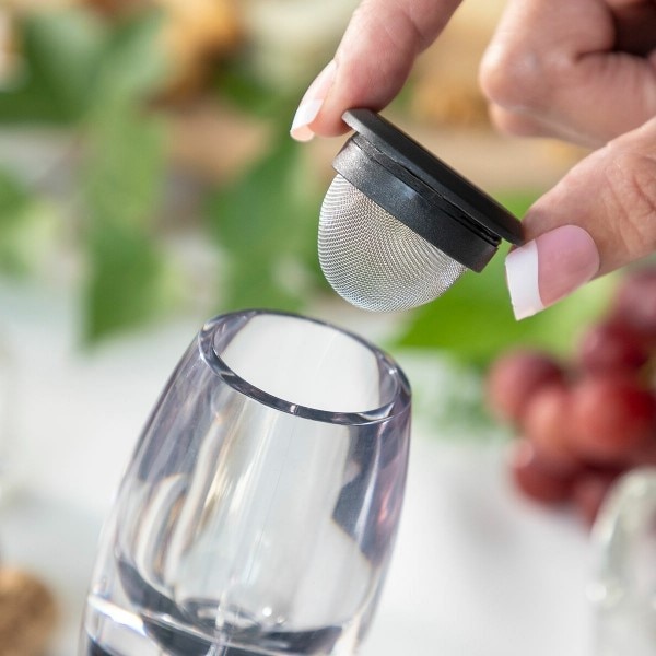 Set decantare vin, include aerator de vin cu filtru, stand si husa de ...