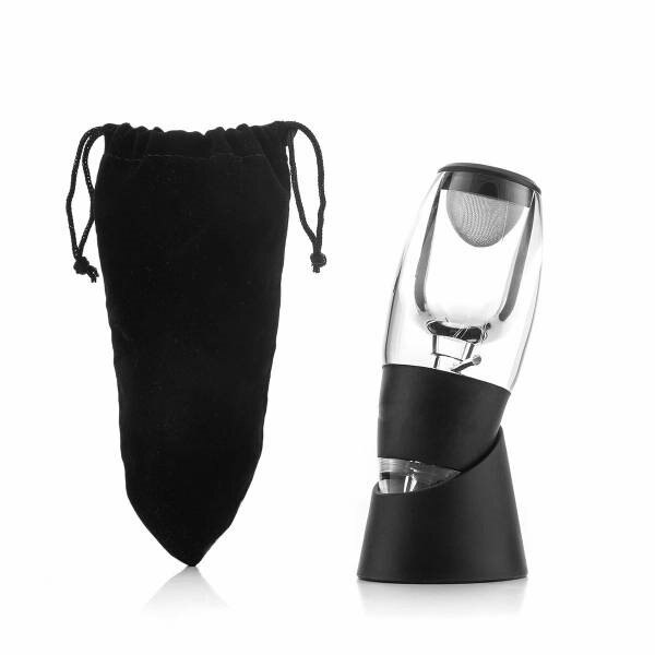Set decantare vin, include aerator de vin cu filtru, stand si husa de ...