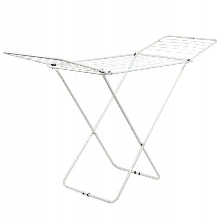 Uscator de haine pliabil, Kadax, Otel/Plastic, 55,5 x 4,3 x 128,5 cm, Alb