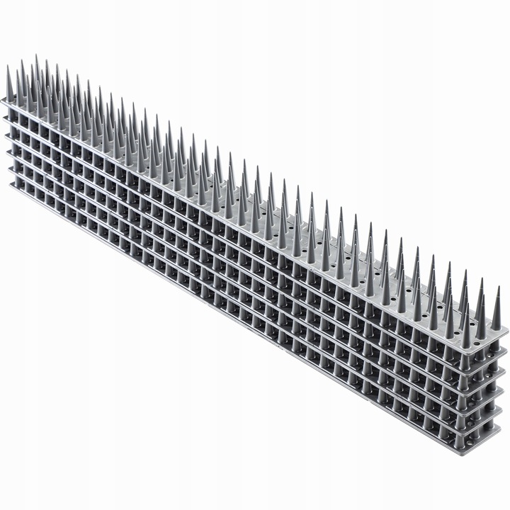 Комплект от 6 шипа за прогонване на птици, Кадакс, Пластмаса, 3 м, Сив