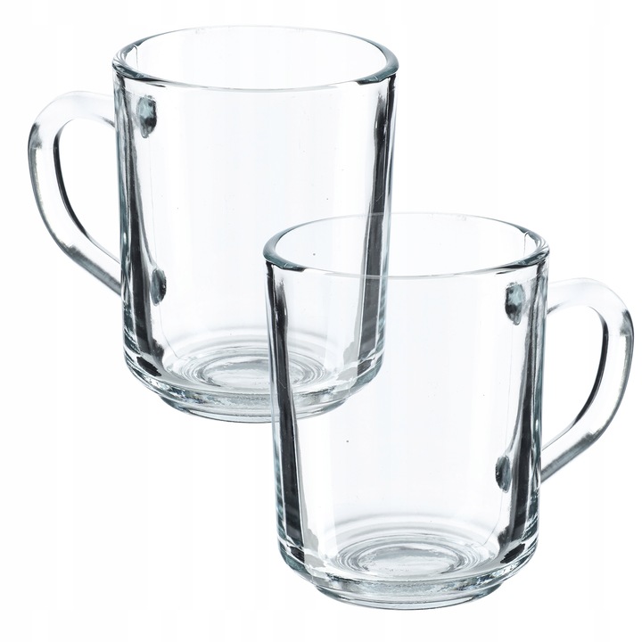 Set 2 cani, Kadax, 240 ml, Sticla, 9.2 x 10 cm, Transparent