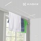 Uscator de rufe de tavan, KADAX, Otel, 5 tije, 160 cm, Alb