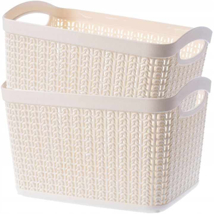 Set 2 cosuri de baie, Kadax, Plastic, 6.6 L, Crem