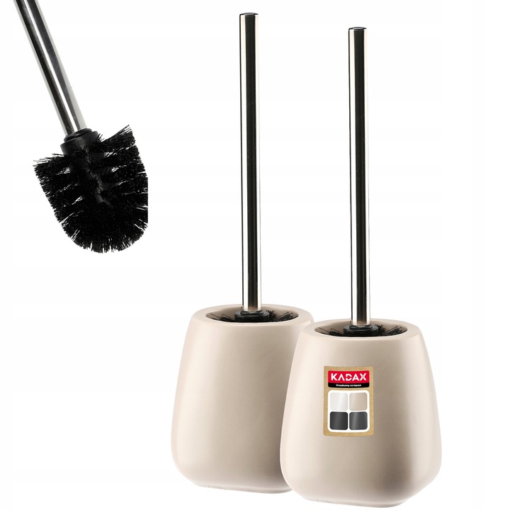 2 db WC-kefe készlet, Kerámia, Bézs, 660 g