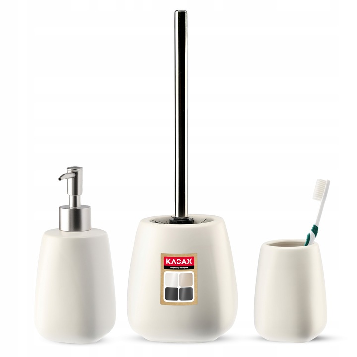 Set accesorii baie KADAX, 3 piese, alb, ceramica