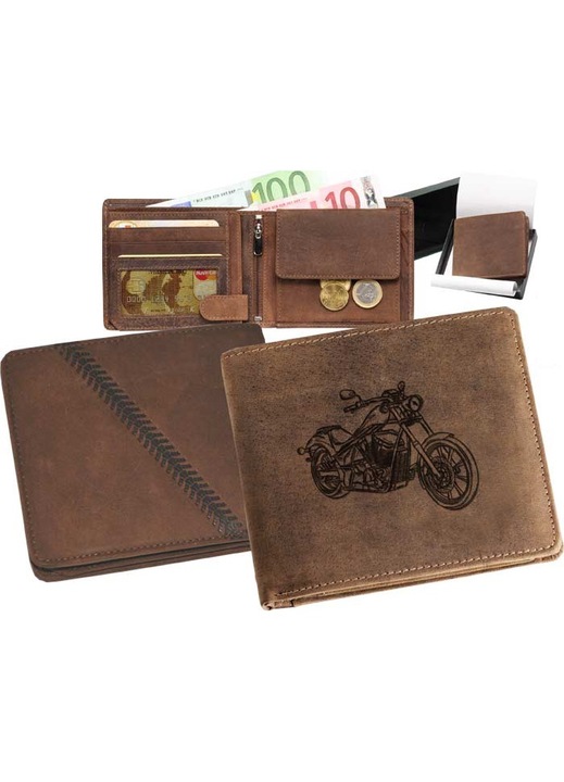 Мъжки портфейл, Wyroby ze Skory, кожа, кафяв