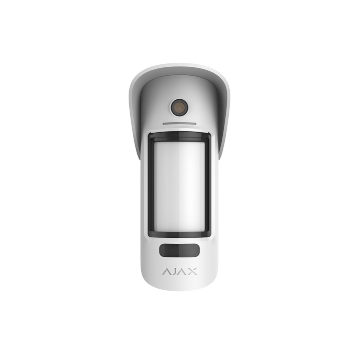 Senzor De Miscare Cu Camera, Ajax, Motioncam Outdoor, Tehnologie De Comunicare Jeweller, Raza De Semnal Radio De Pana La 1700 M, Sensibilitate 3 Niveluri, Rezistenta La Animale De Pana La 80 Cm Inaltime, Alb