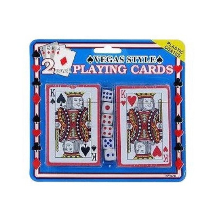 2 csomag játékkártya/6 dobókocka készlet, 438248, Multicolor