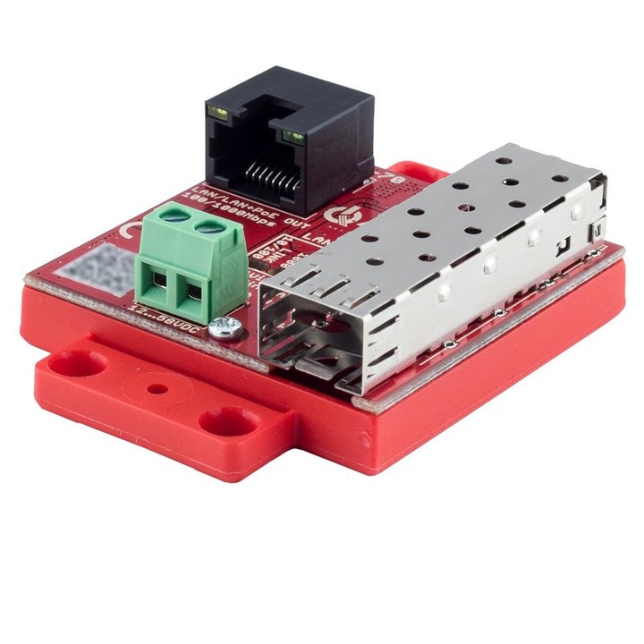 Gigabit Ethernet медиен конвертор, ATTE xFIBER‑2‑70 (PoE изход), червен