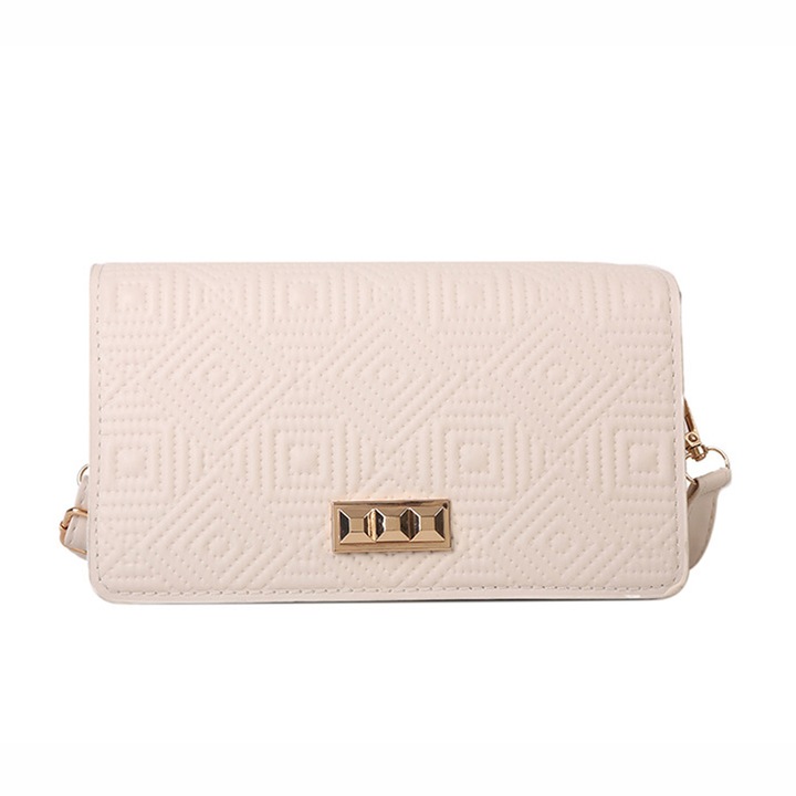 Női crossbody táska, QttvbTna, poliuretán, 21 x 12 cm, fehér