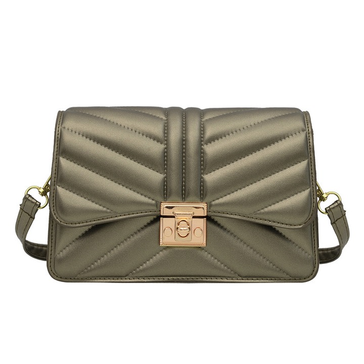 Női crossbody táska, QttvbTna, poliuretán, 22 x 13 cm, állítható pántos modell, Khaki