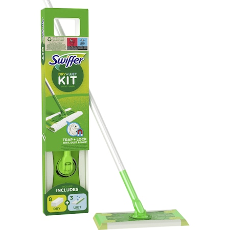 Mop Uscat/Umed Swiffer Trap & Lock 1 Mop, 8 Rezerve lavete uscate + 3 Rezerve lavete umede