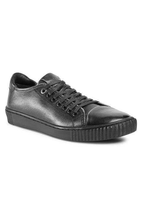 Pantofi barbati, QUAZI, 207443259, Piele naturala, Negru, Negru