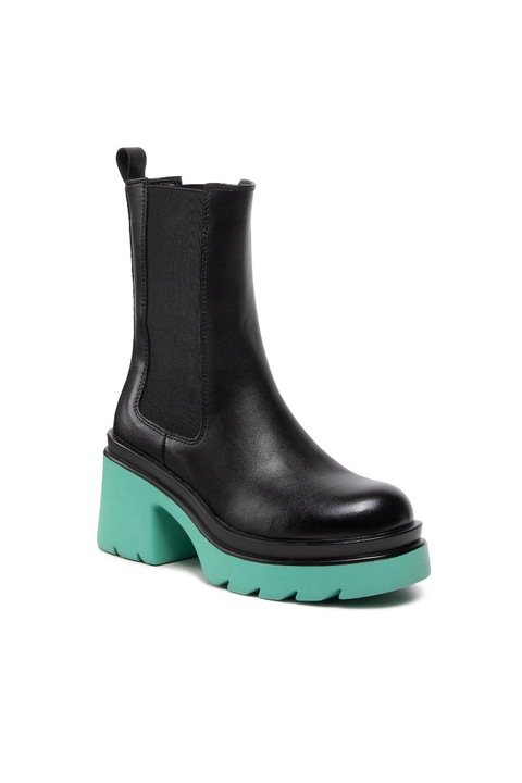 Botine dama, DeeZee, 301728351, Piele ecologica, Negru, Negru