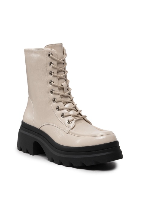 Botine dama, DeeZee, 301728498, Piele ecologica, Bej, Bej