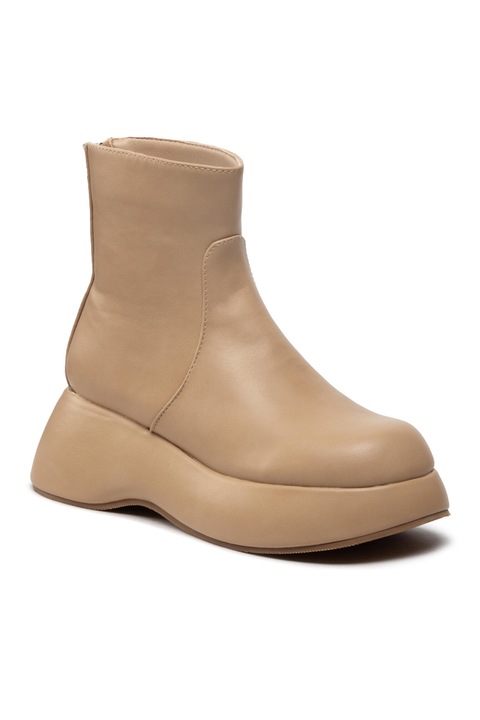 Botine dama, DeeZee, 301704645, Piele ecologica, Bej, Bej