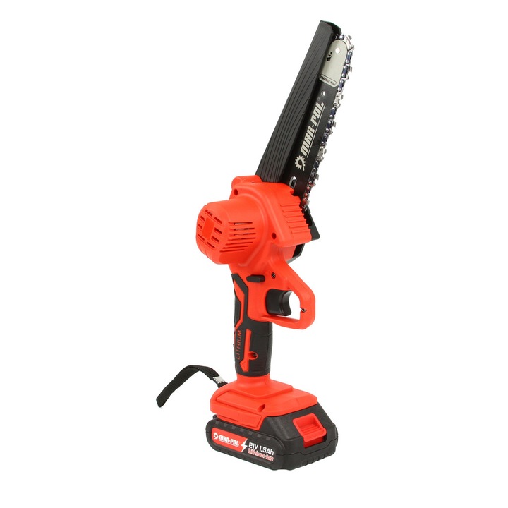 Akkus kézi fűrész, Mar-Pol, 21V, piros/fekete