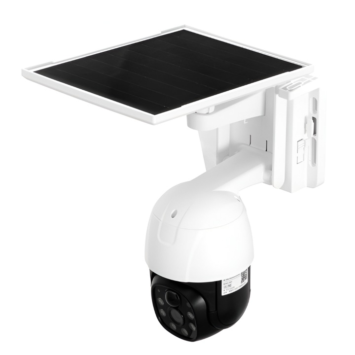 Videó megfigyelő kamera SIM-kártyával, 4G kapcsolat, 5 MP 2048 x 1536, napelem, intelligens követés, WIFI, LAN, Micro SD, forgatás, riasztó, beltéri / kültéri, ALC™