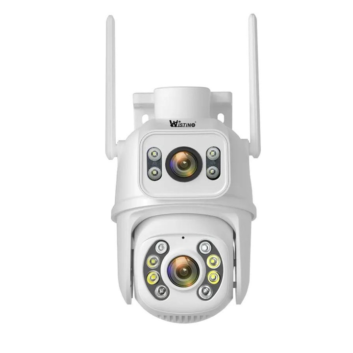 WIFI térfigyelő kamera 4K, 8MP, 2 lencse, Vezérlés az alkalmazásból, Automatikus követés, Vízállóság IP66