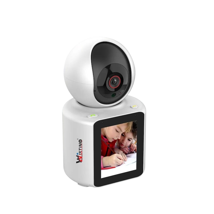 WIFI камера за наблюдение, Функция за видео разговори, Вграден екран, 3MP, Идеална за наблюдение на бебета, деца, възрастни хора