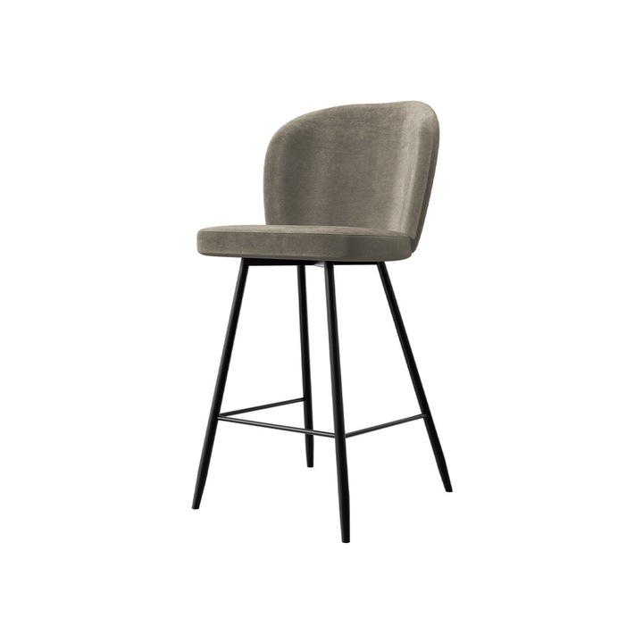 Scaun de bar Perkoz, MIRJAN24, negru / gri, 46x54x109 cm