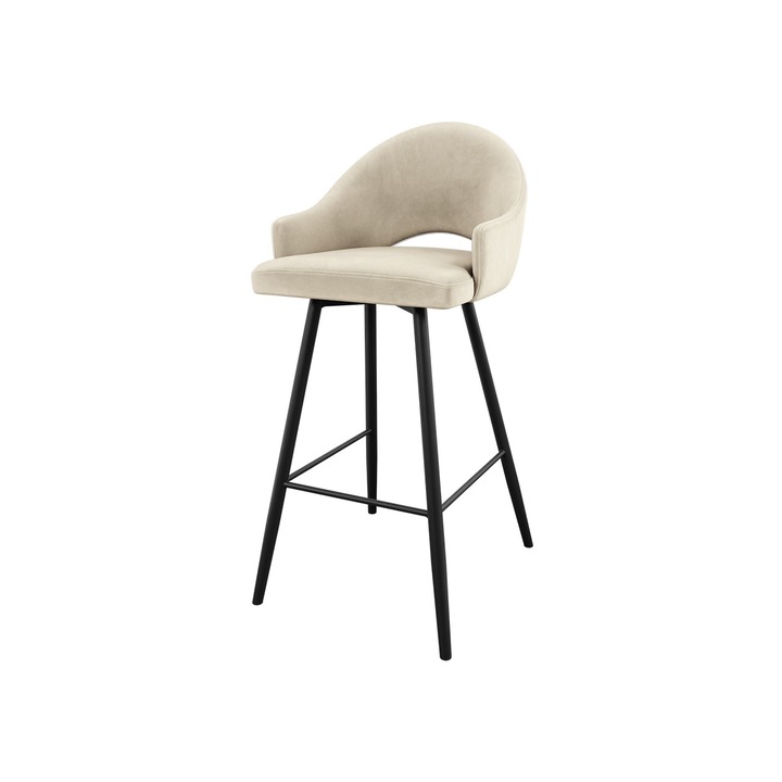 Scaun de bar Dazja, MIRJAN24, negru / bej, 50x54x103 cm