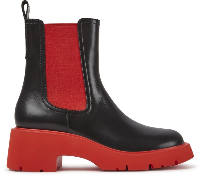 Camper, Ghete Chelsea de piele Milah 911, Rosu/Negru