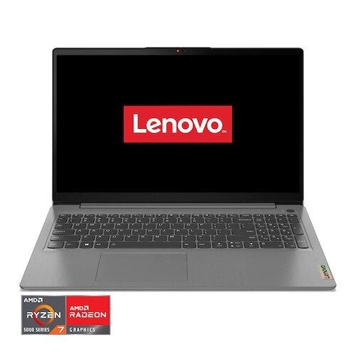 Laptop Lenovo IdeaPad 3 15ALC6 cu procesor AMD Ryzen™ 7 5700U pana la 4.30GHz, 15.6", Full HD, 12GB DDR4, 2TB SSD NVME, AMD Radeon™ Graphics, No OS, Arctic Grey