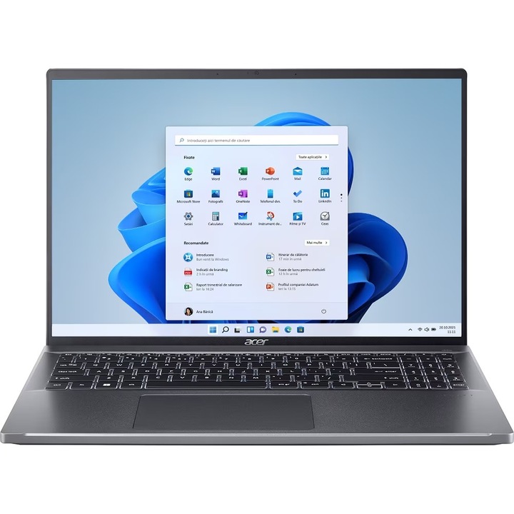 Laptop ACER Swift Go 16 OLED SFG16-71-77P5, Intel Core i7-13700H pana la 5GHz, 16" 3.2K, 16GB, SSD 1TB, Intel Iris Xe, Windows 11 Home, Gri