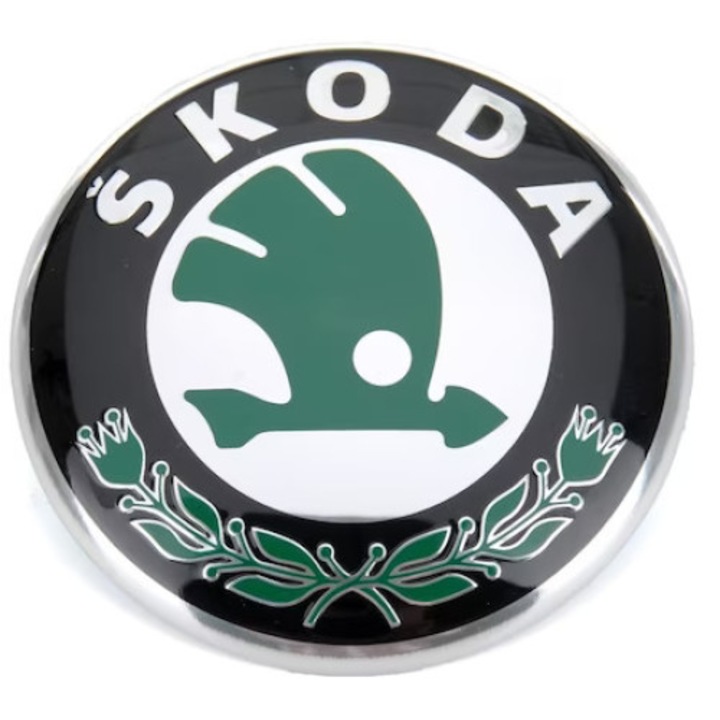 Emblema Autoadeziva Capota Fata 88mm Skoda Superb, Octavia, Rapid, Fabia, Roomster, Yeti, 3U0853621