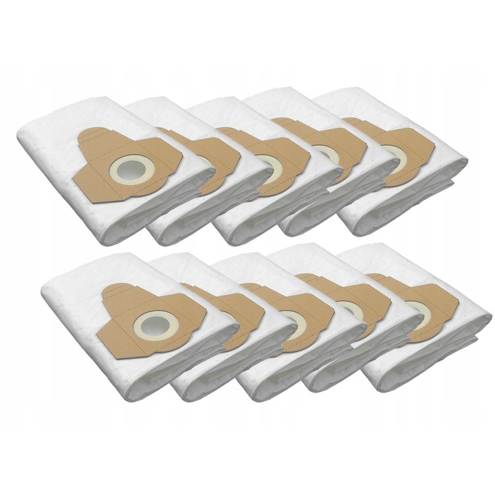 Set 10 saci aspirator, Compatibil cu Graphite/MacAllister/Parkside, Microfibra, Alb