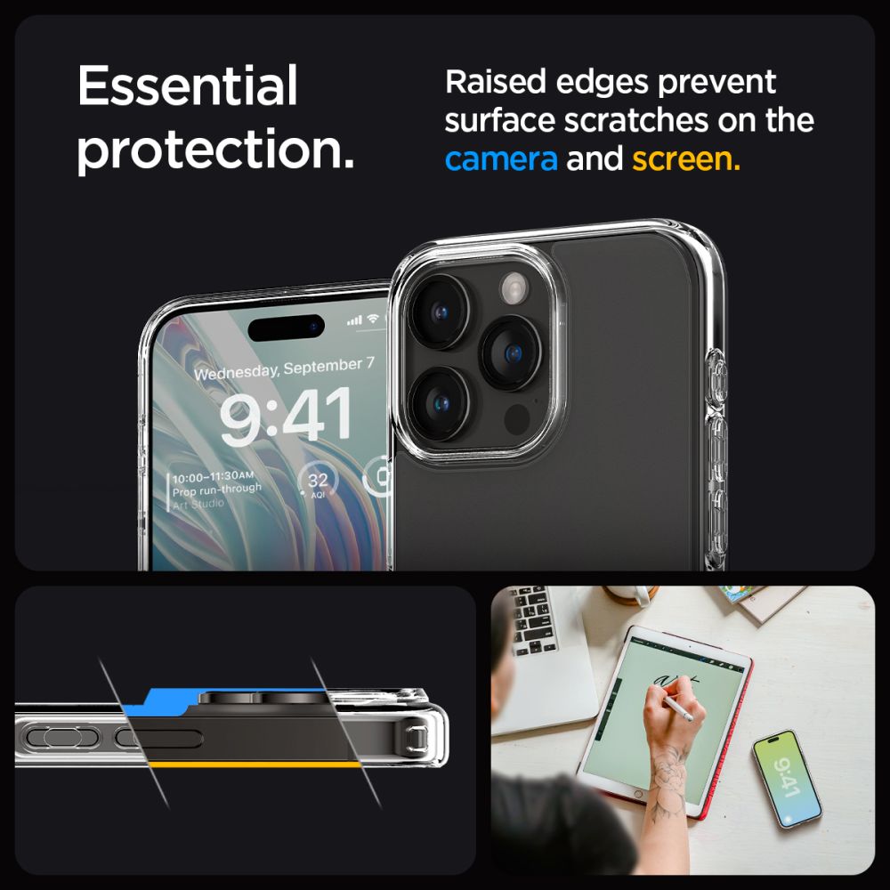 Husa pentru iPhone 15 Pro Max - Spigen Ultra Hybrid - Clear