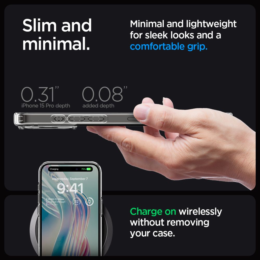 Husa pentru iPhone 15 Pro Max - Spigen Ultra Hybrid - Clear