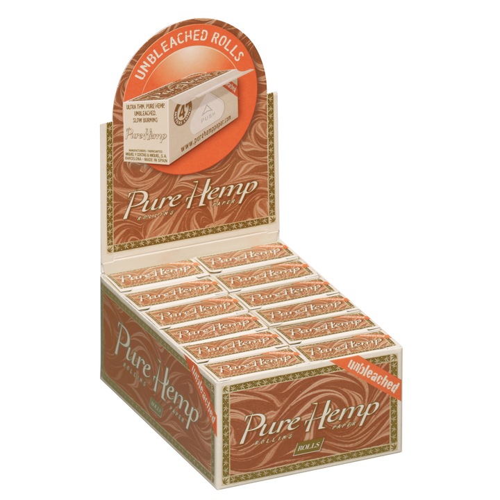 Set Foite Rulat Rola Pure Hemp Rolls Unbleached, 24 Bucati