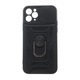 Силиконов твърд кейс bSmart Defender Slide, За iPhone 13 Pro (6.1), Черен