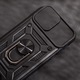 Силиконов твърд кейс bSmart Defender Slide, За iPhone 13 Pro (6.1), Черен