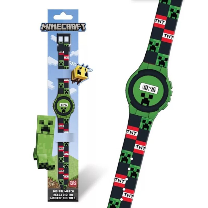 Minecraft Casio Ceas digital, Minecraft, 29 x 9.5 x 1 cm, Verde - eMAG.ro