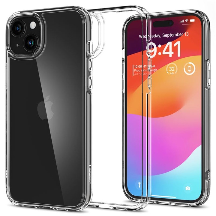 Гръб Spigen за iPhone 15 Plus, Ultra Hybrid, Прозрачен