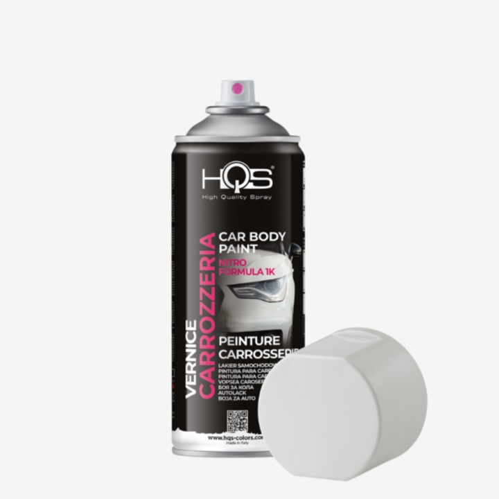 Vopsea Spray HQS Glossy White pentru masini, Alb Lucios